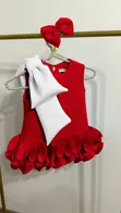 Cute Red Ballgown Dress with Free Hair Accessory - 2