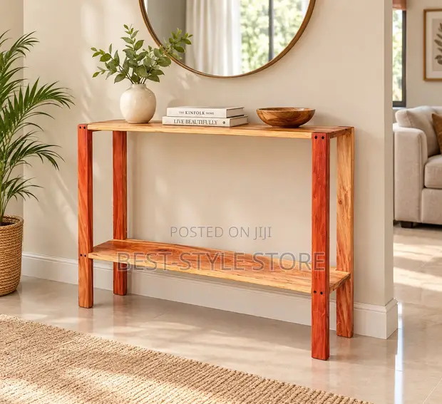 Wooden Console Table - Red Wood - 1