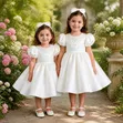Premium Off-White Ballgown with Free Hair Accessory - 2