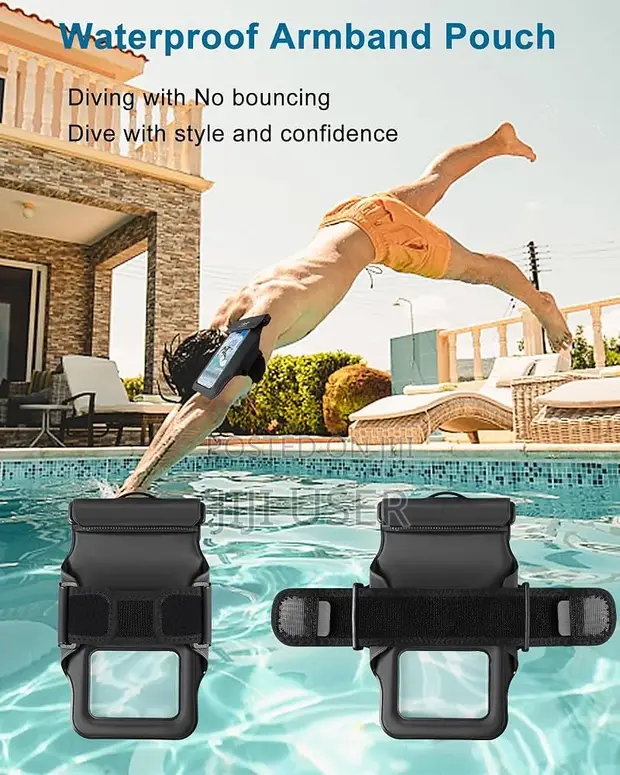 Waterproof Phone Pouch & Armband - Black - 1