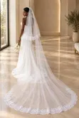 Luxury Cathedral Wedding Veil with Comb - 1