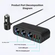 120W 6-in-1 High Power Car Charger Splitter - 3