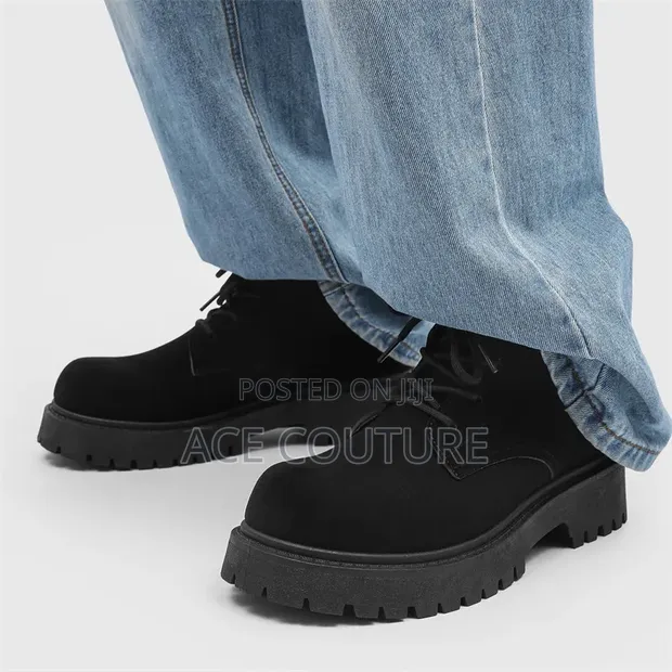 Men's Suede Derby Boots - Size 42 - 1