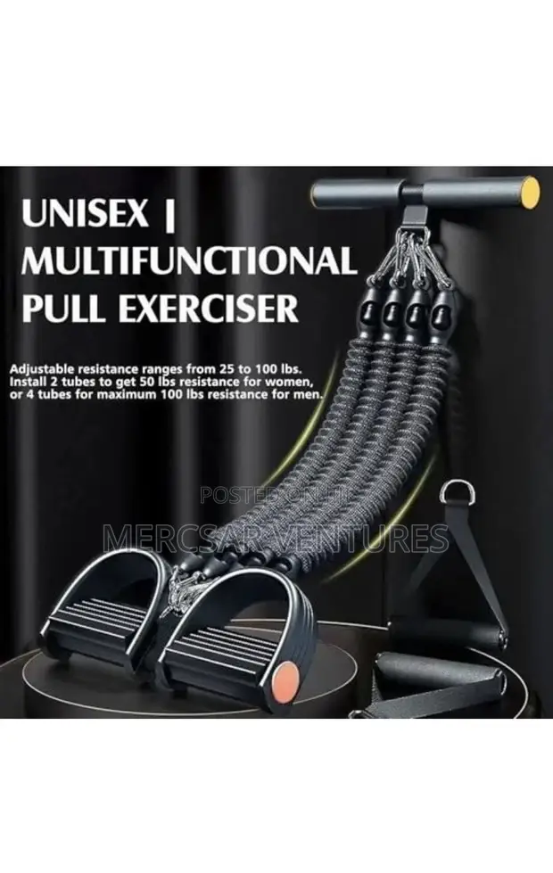 Upgraded Multifunction Foot Pedal Resistance Band With Handle - Black - 1