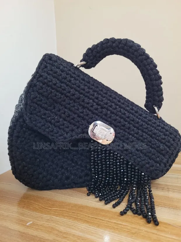 Handmade Noir Tassels Bag - 1