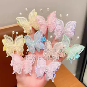 2 Butterfly Hair Clips for Kids