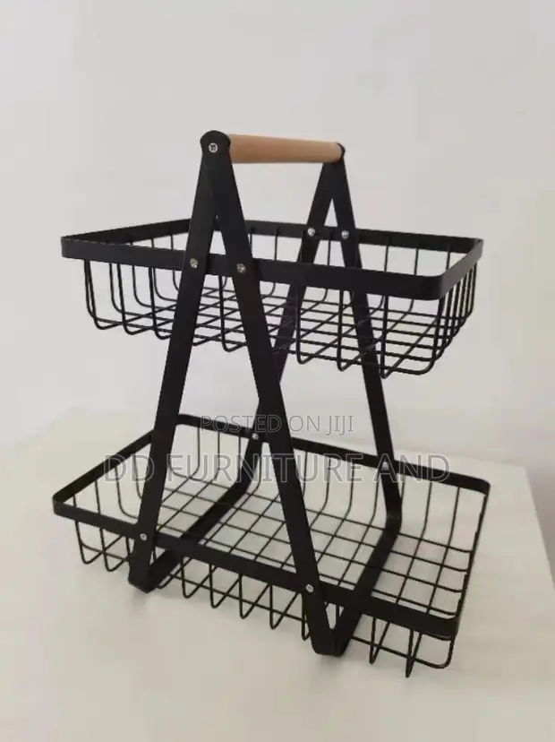 2-Tier Rectangular Metal Storage Basket - 1