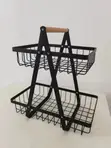 2-Tier Rectangular Metal Storage Basket - 1