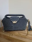 Handmade Charcoal Butterfly Shoulder Bag - 1