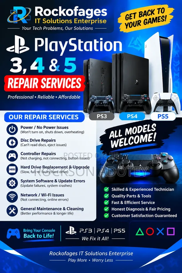 PlayStation 3, 4 & 5 Repair Services - 1