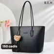 Genuine Leather Handbags - Classic Black - 4