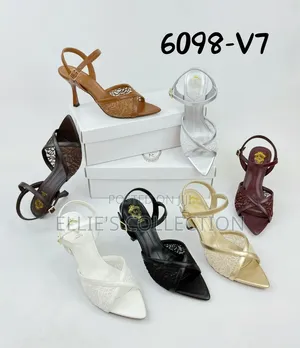 Quality Heeled Sandals - Silver & Wine