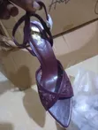 Quality Heeled Sandals - Silver & Wine - 2