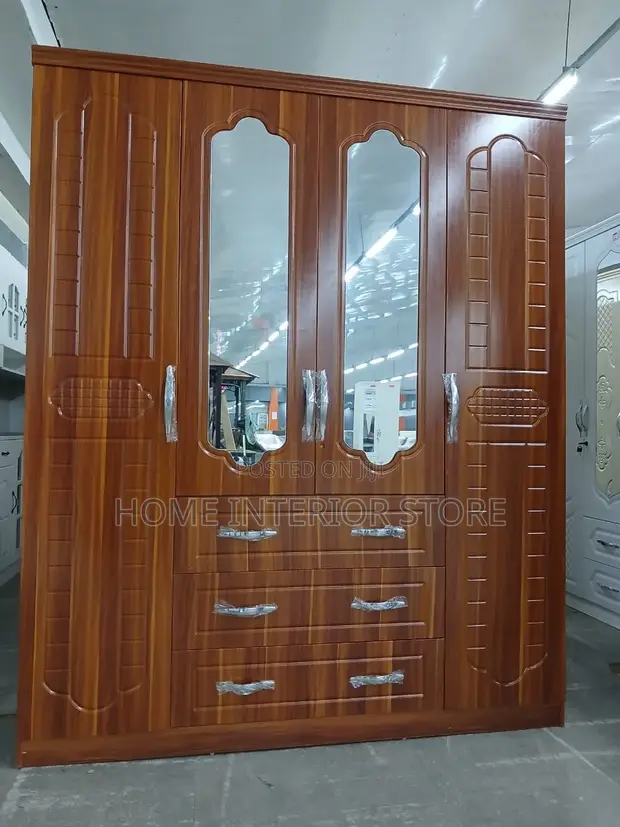 Brand New Lux 4 Door Wardrobe with Mirrors & Locks - 1