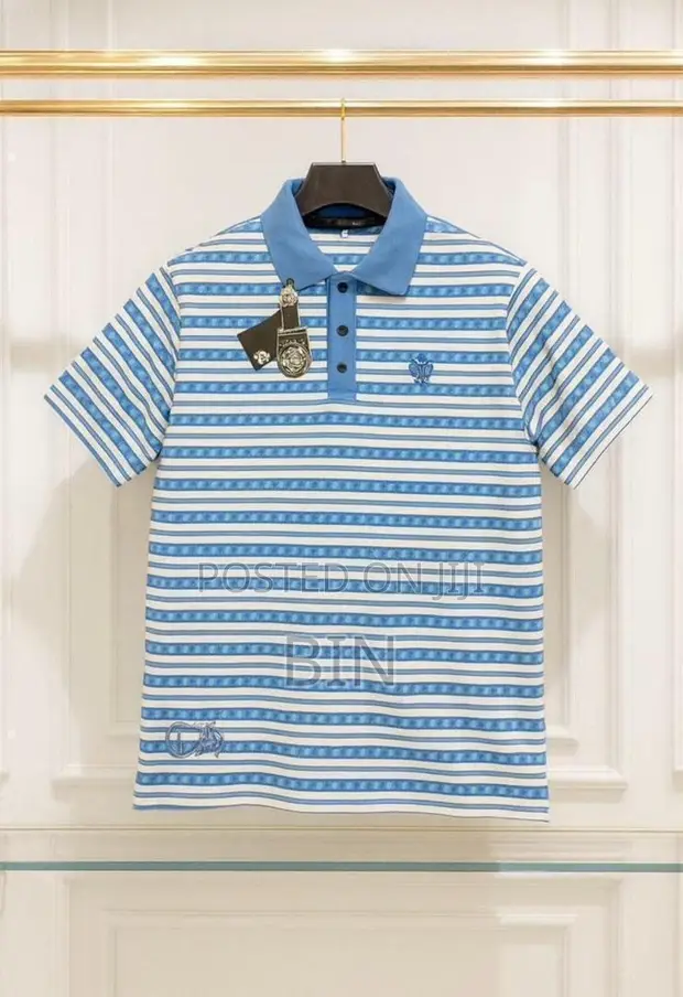 Chrome Heart Blue and White Striped Top - Unisex - 1