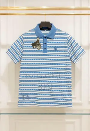 Chrome Heart Blue and White Striped Top - Unisex