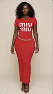 3-in-1 Ladies Dresses: Red Miu Miu, White Fringe, Brown Classic - 3