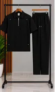 All Black Luxury Top and Down Kaftan - 1