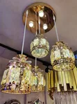 Gold with Crystal Glass Pendant Light Chandelier - 1