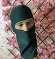Two-Piece Stretchy Balaclava Ski Mask (Green & Black) - 2