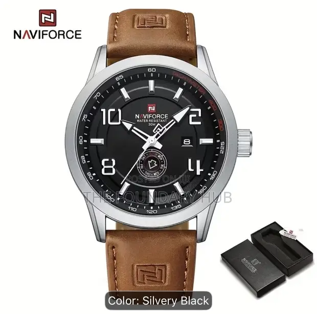 Naviforce Genuine Leather Quartz Watch - 1