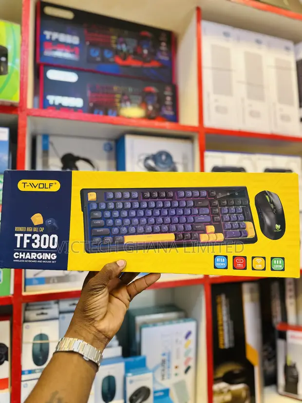 T-Wolf TF300 Wireless Charging Gaming Keyboard and Mouse Combo - 1