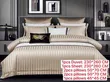 Royal Comfort Camel Gold Satin Striped Duvet & Sheet Set - 1