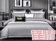 Royal Comfort Camel Gold Satin Striped Duvet & Sheet Set - 2
