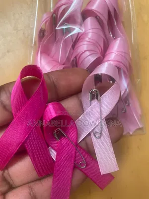 50pcs Breast Cancer Awareness Ribbons with Pins