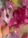 50pcs Breast Cancer Awareness Ribbons with Pins - 3