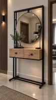 Modern Console Table with Mirror - 3