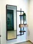 Modern Industrial Dressing Mirror with Drawer - 4