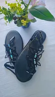Black Butterfly Crystal Rhinestone Flat Thong Sandals (Size 42) - 2