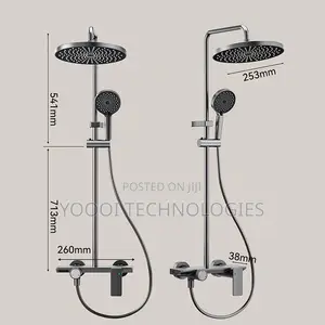 Modern Luxury Bathroom Rain Shower Set - Polished Chrome