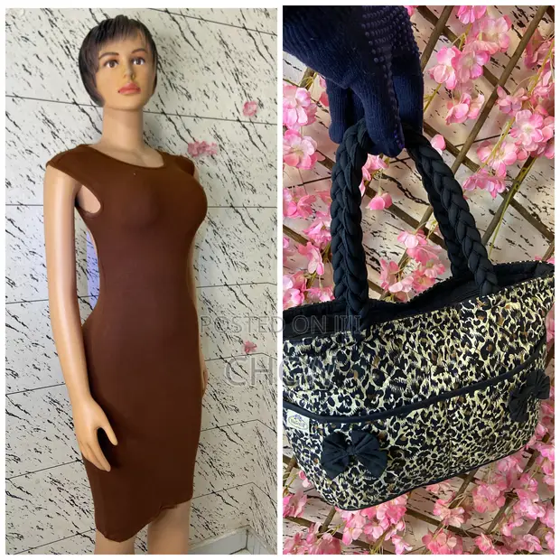 New Ladies Brown Dress and Matching Bag - GHS 100 - 1