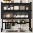 85cm Over Sink Kitchen Dish Rack with Storage Cabinet - 2