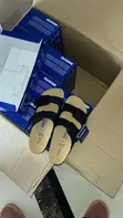 Original Birkenstock Black Suede Slippers - Size 44 - 1
