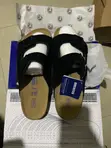 Original Birkenstock Black Suede Slippers - Size 44 - 3