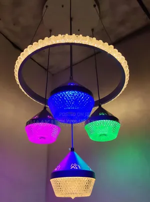 Modern 4-Light RGB LED Crystal Ring Chandelier
