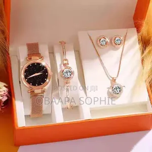 Jewelry Set: Necklace, Watch, Earrings, Bracelet, Ring
