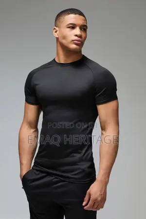 Men's Black Compression Muscle Fit T-Shirt
