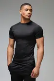Men's Black Compression Muscle Fit T-Shirt - 1