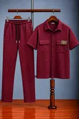 Men's Casual Short-Sleeve Shirt and Matching Trousers Set - 2