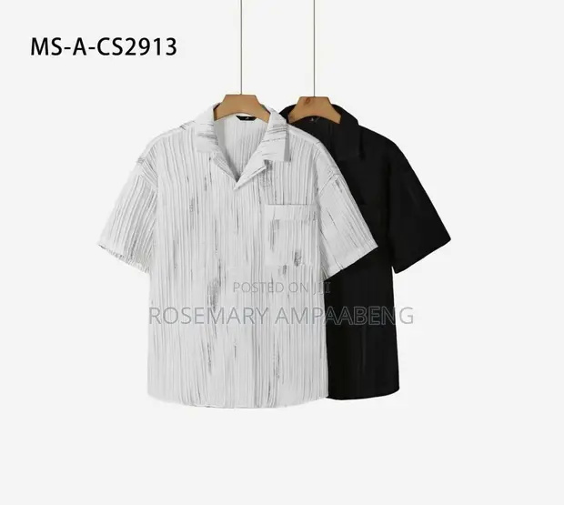 Men's Casual Pleated Short-Sleeve Shirt - 1