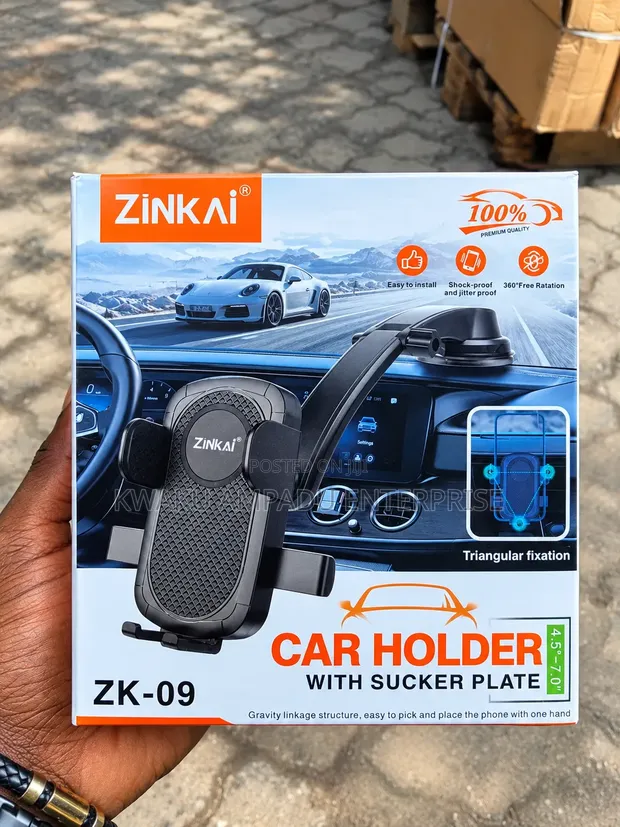 Car Dashboard Phone Holder - Strong Suction Cup Mount - 1