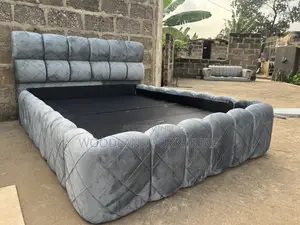 Royal Comfort Double Bed Frame - Grey Velvet