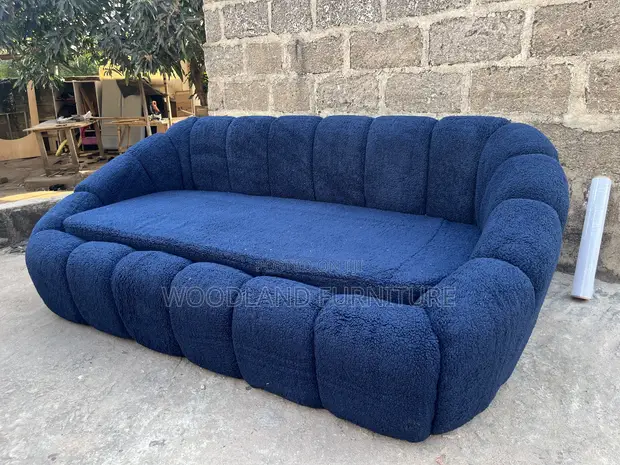 Navy Bouclé Cloud Sofa - Royal Comfort - 1