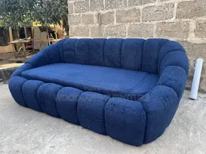 Navy Bouclé Cloud Sofa - Royal Comfort
