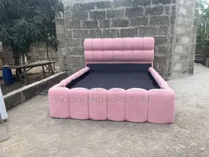 Royal Comfort Bouclé Bed Frame - Pink, Double