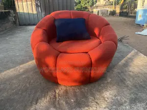 Royal Comfort Bouclé Lounge Chair - Rust Orange